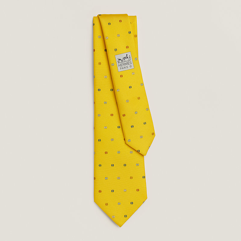 HERMES Gravate Twill Tie 7 イエロー H Tonneau tie - Yellow | Hermès Netherlands